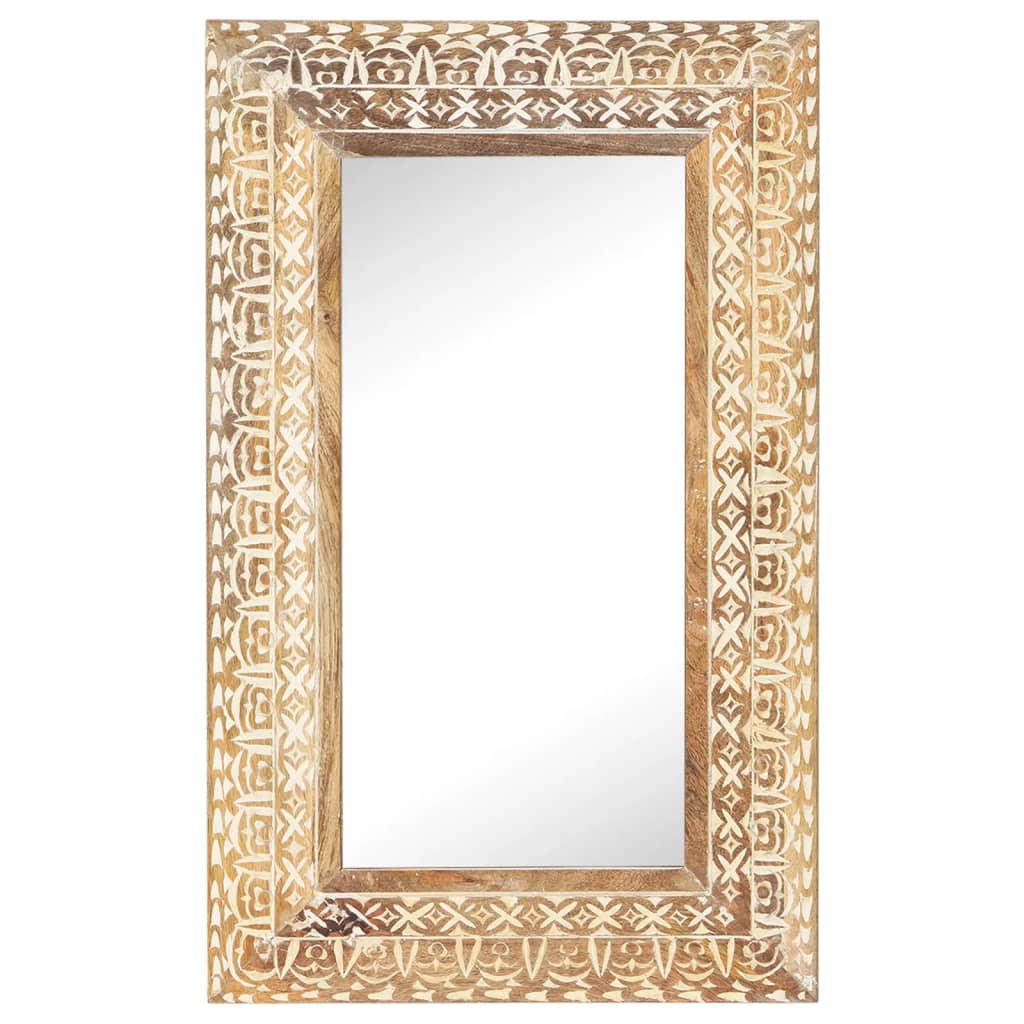 Vidaxl Hand-Carved Mirror 31.5&quot;X19.7&quot;X1&quot; Solid Mango Wood