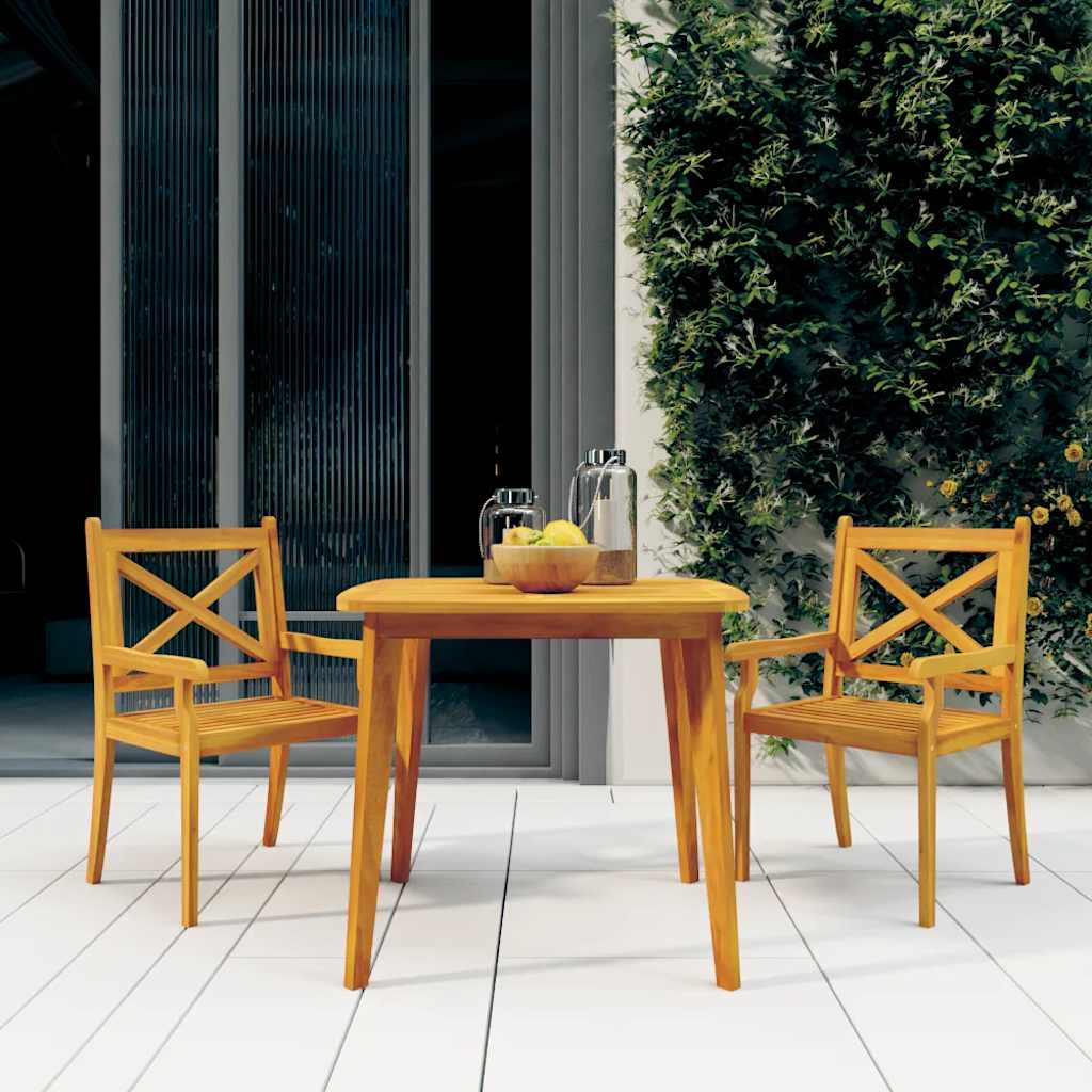 vidaXL Patio Table 33.5x33.5x29.5 Solid Wood Acacia