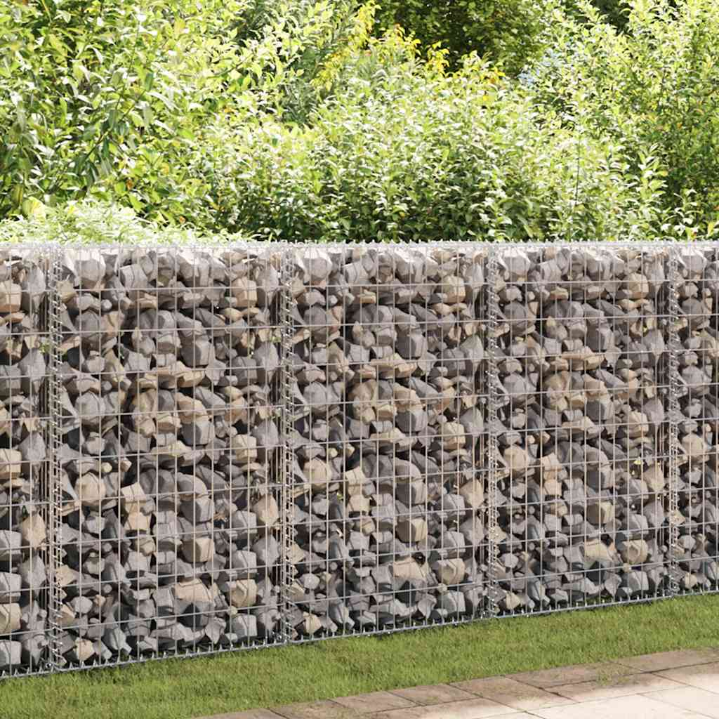 vidaXL Gabion Wall with Covers Galvanised Steel 60x50x100 cm