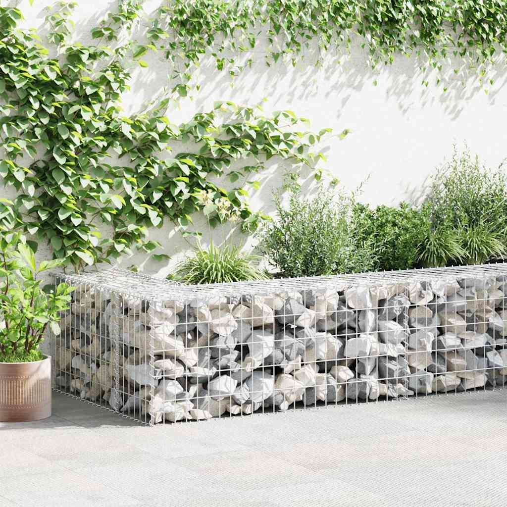 vidaXL Gabion Wall with Covers Galvanized Steel 354.3''x11.8''x19.7''
