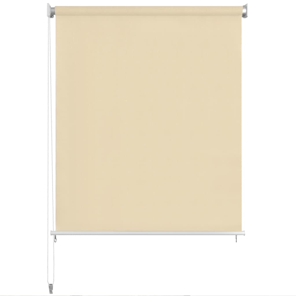 Vidaxl Retro Outdoor Roller Blind - High-Density Polyethylene Hdpe - Blocks Uv Light - Air Flow - Cream - 86.6"X55.1" - Easy Installation - Accessories Included