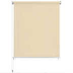 Vidaxl Retro Outdoor Roller Blind - High-Density Polyethylene Hdpe - Blocks Uv Light - Air Flow - Cream - 86.6"X55.1" - Easy Installation - Accessories Included