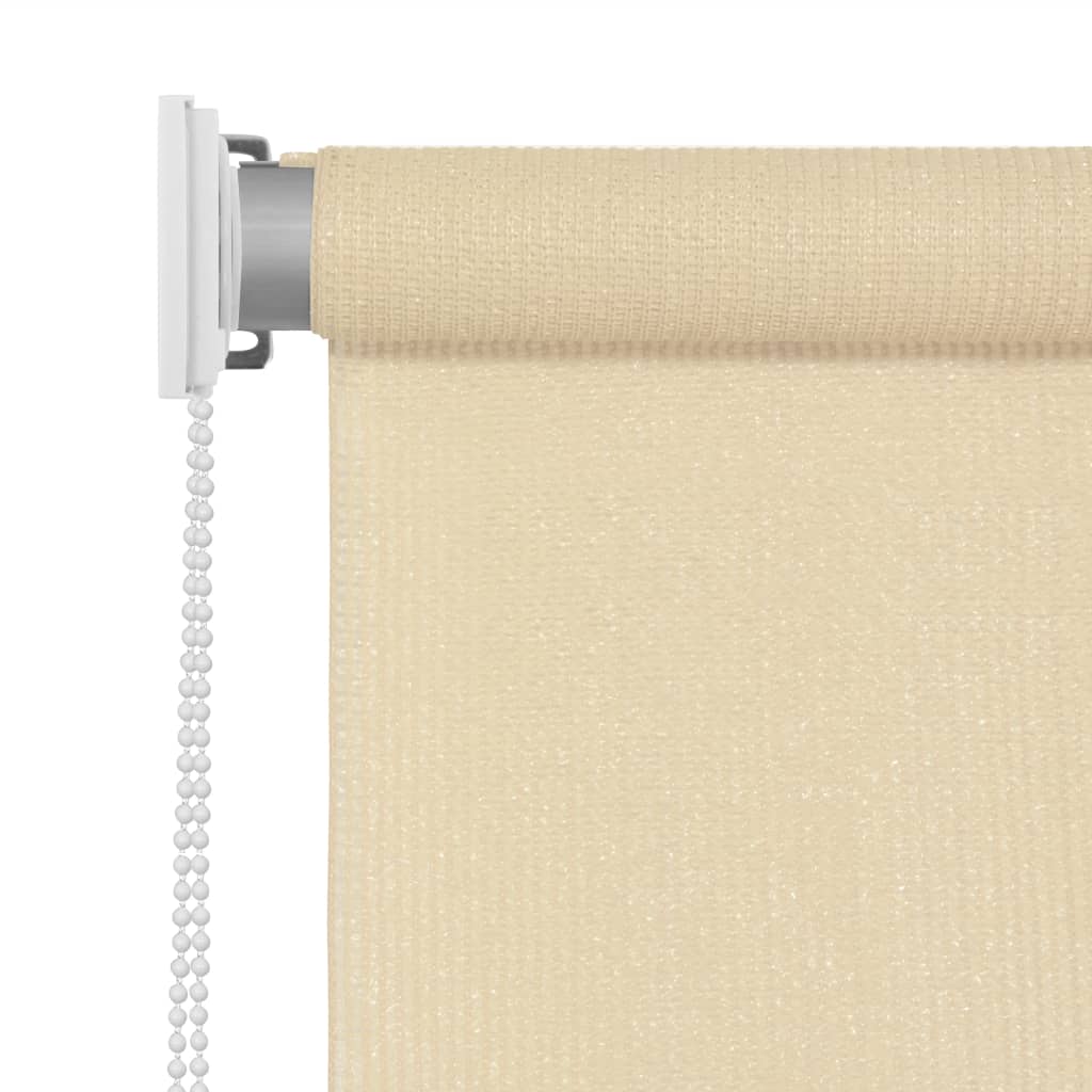 Vidaxl Retro Outdoor Roller Blind - High-Density Polyethylene Hdpe - Blocks Uv Light - Air Flow - Cream - 86.6"X55.1" - Easy Installation - Accessories Included