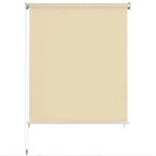 Vidaxl Outdoor Roller Blind In Cream, High-Density Polyethylene (Hdpe), Blocks 90% Uv Light, For Porches, Patios, And Balconies, Easy Installation