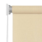Vidaxl Outdoor Roller Blind In Cream, High-Density Polyethylene (Hdpe), Blocks 90% Uv Light, For Porches, Patios, And Balconies, Easy Installation