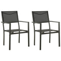 vidaXL Garden Chairs 2 pcs Textilene and Steel Black and Anthracite