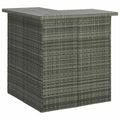 vidaXL Corner Bar Table Gray 39.4x19.7x41.3 Poly Rattan