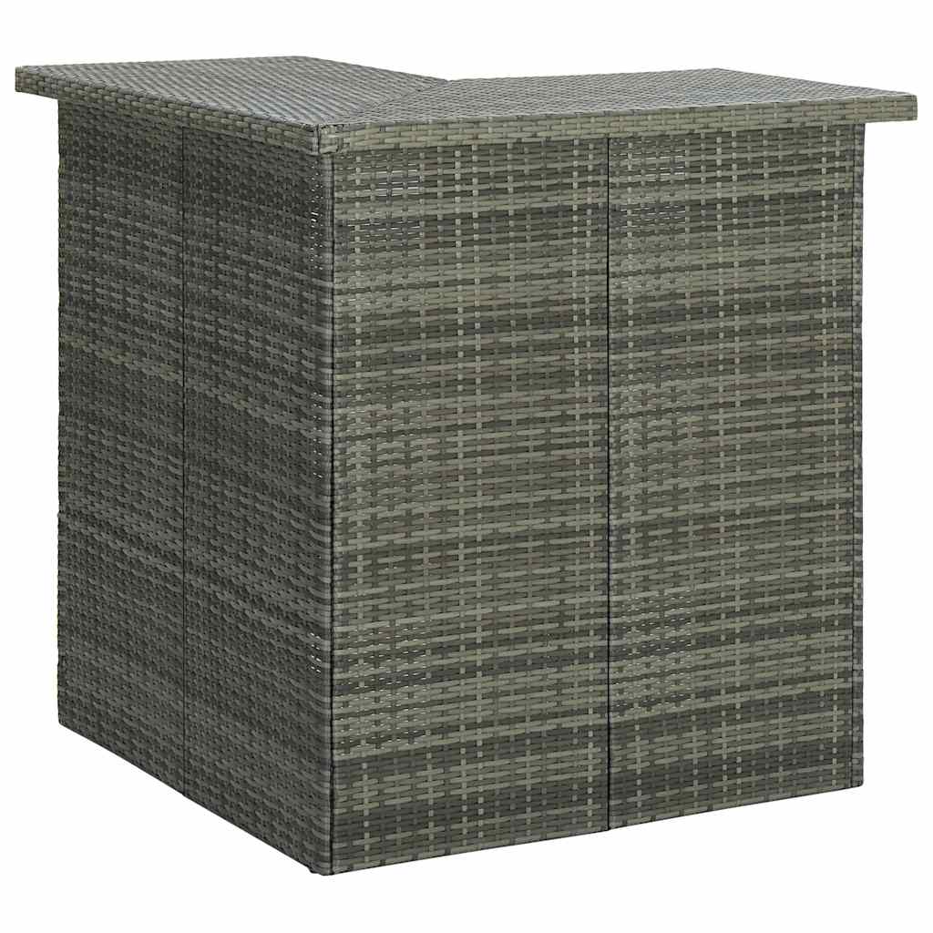 vidaXL Corner Bar Table Gray 39.4x19.7x41.3 Poly Rattan