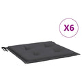 vidaXL Garden Chair Cushions 6 pcs Anthracite 15.7x15.7x1.2 Fabric