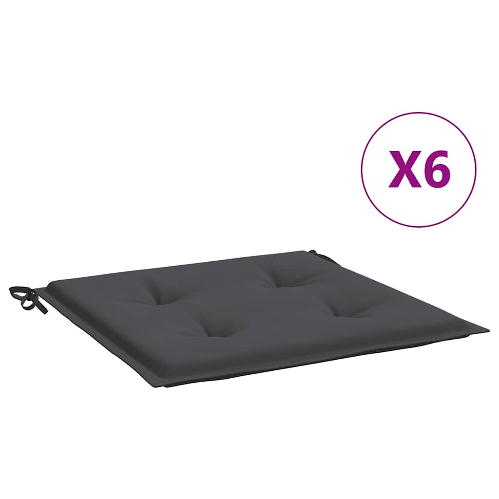 vidaXL Garden Chair Cushions 6 pcs Anthracite 15.7x15.7x1.2 Fabric