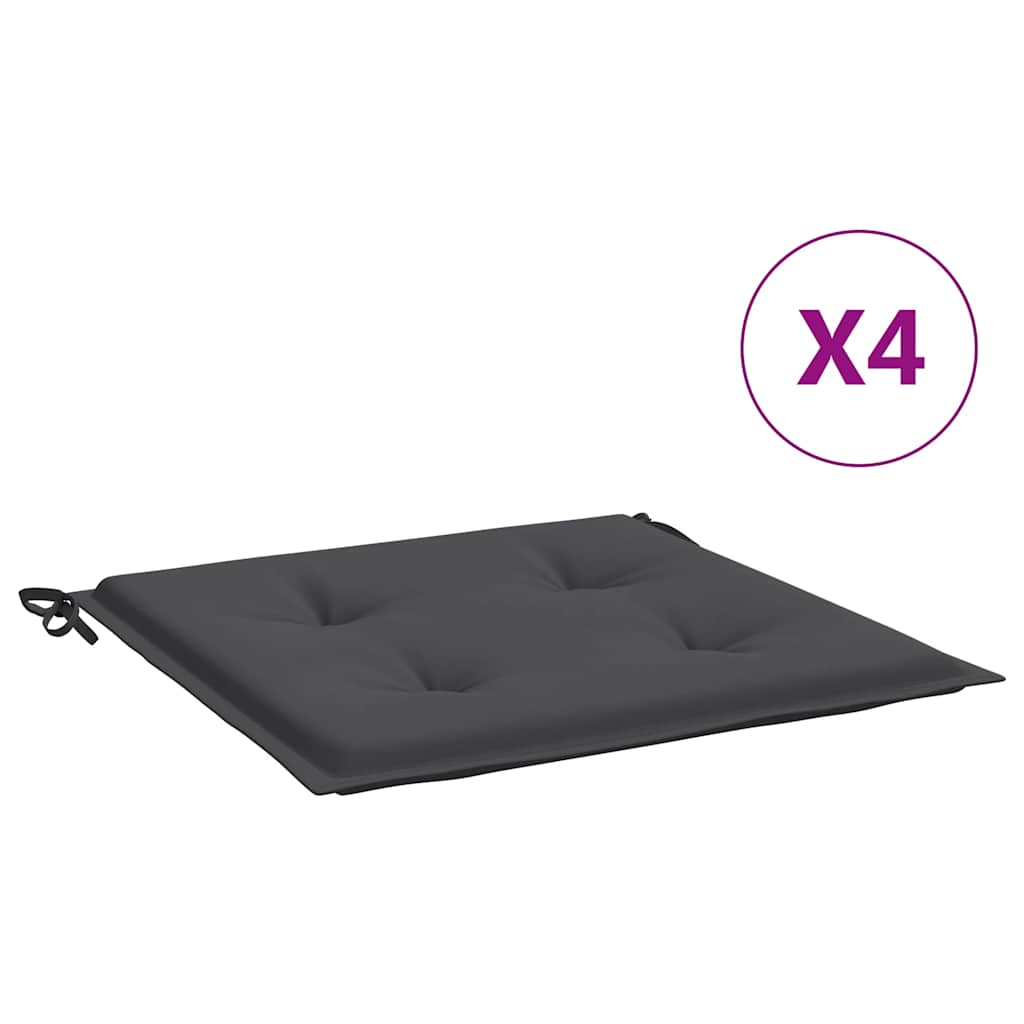 vidaXL Garden Chair Cushions 4 pcs Anthracite 19.7x19.7x1.2 Fabric