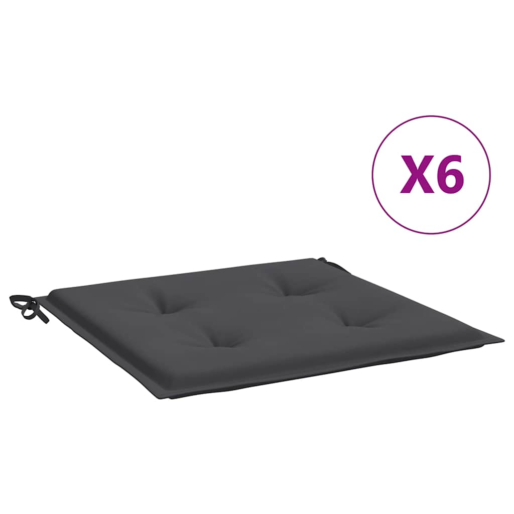 vidaXL Garden Chair Cushions 6 pcs Anthracite 19.7x19.7x1.2 Fabric
