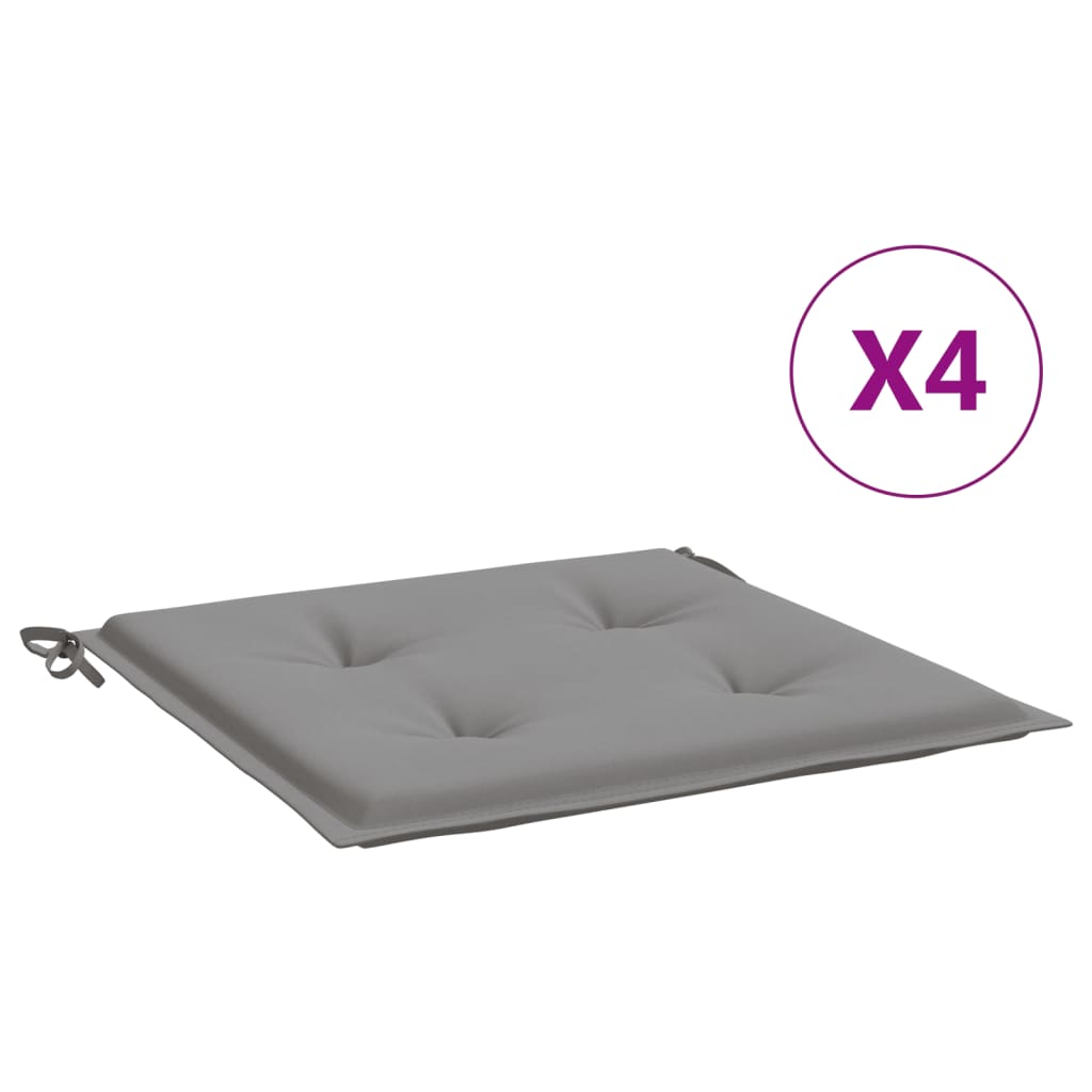 vidaXL Garden Chair Cushions 4 pcs Gray 19.7x19.7x1.2 Fabric