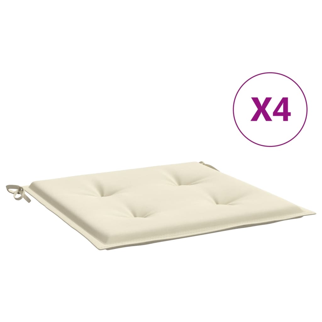 vidaXL Garden Chair Cushions 4 pcs Cream 19.7x19.7x1.2 Fabric