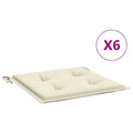 vidaXL Garden Chair Cushions 6 pcs Cream 19.7x19.7x1.2 Fabric