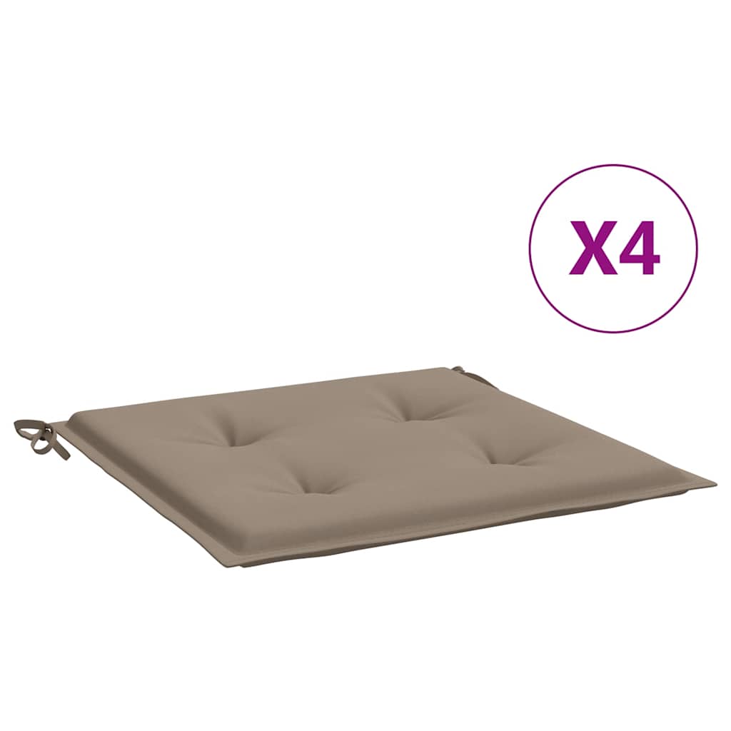vidaXL Garden Chair Cushions 4 pcs Taupe 19.7x19.7x1.2 Fabric