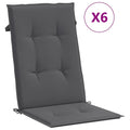 vidaXL Garden Chair Cushions 6 pcs Anthracite 47.2x19.7x1.2