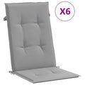 vidaXL Garden Chair Cushions 6 pcs Gray 47.2x19.7x1.2
