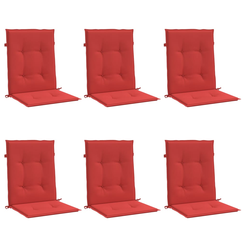 Vidaxl Garden Chair Cushions 6 Pcs Red 39.4''X19.7''X1.2''