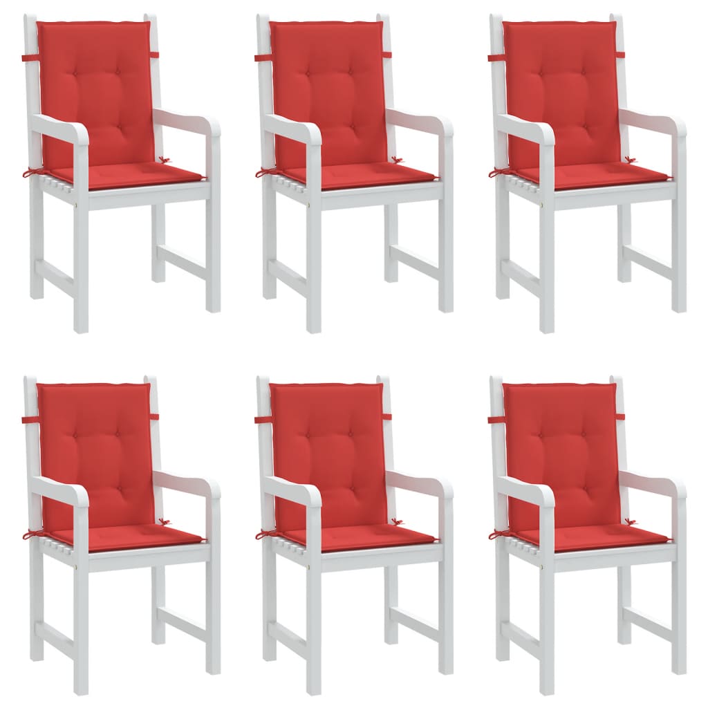 Vidaxl Garden Chair Cushions 6 Pcs Red 39.4''X19.7''X1.2''