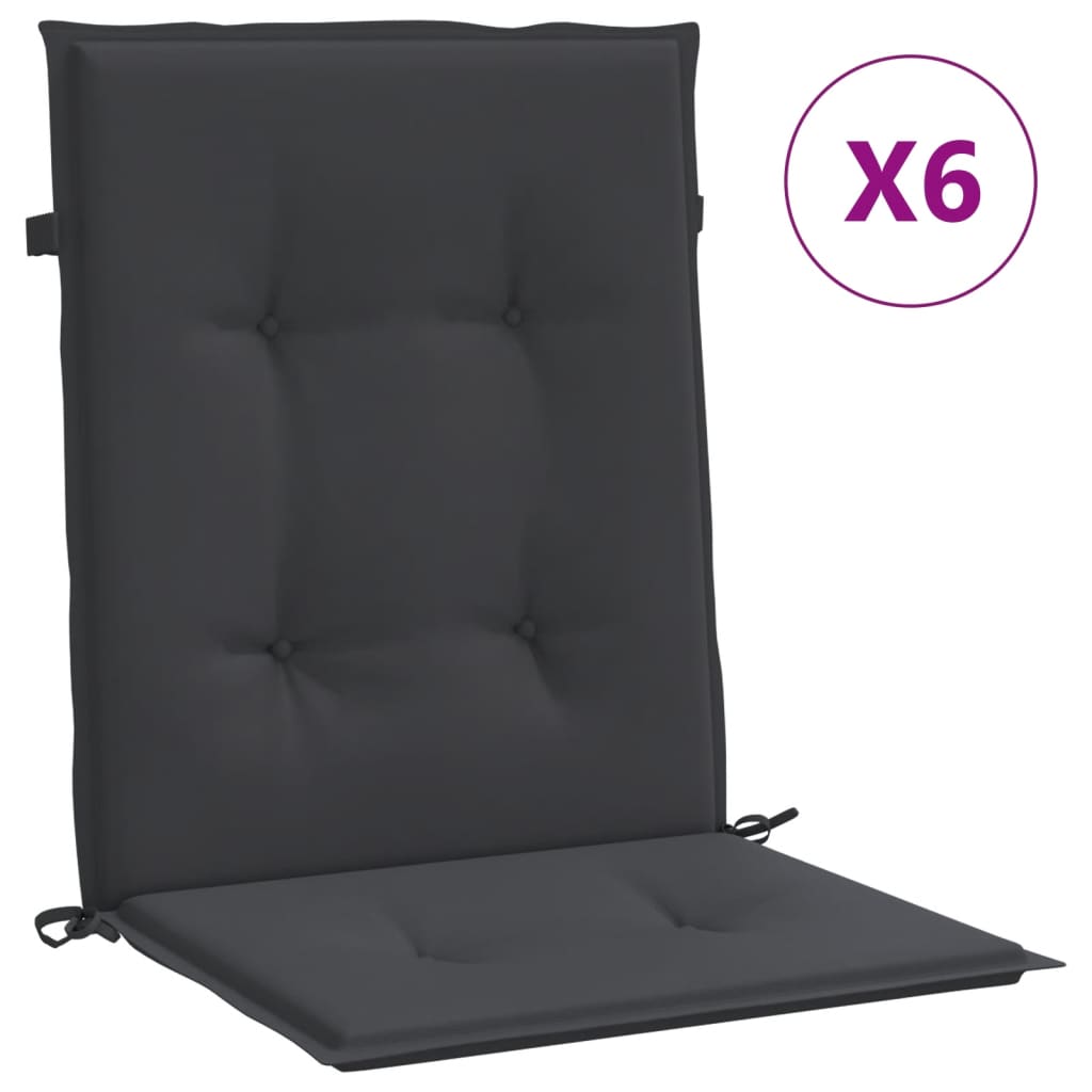vidaXL Garden Chair Cushions 6 pcs Black 39.4''x19.7''x1.2''