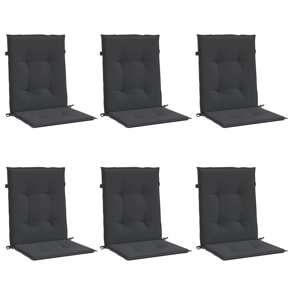 vidaXL Garden Chair Cushions 6 pcs Black 39.4''x19.7''x1.2''