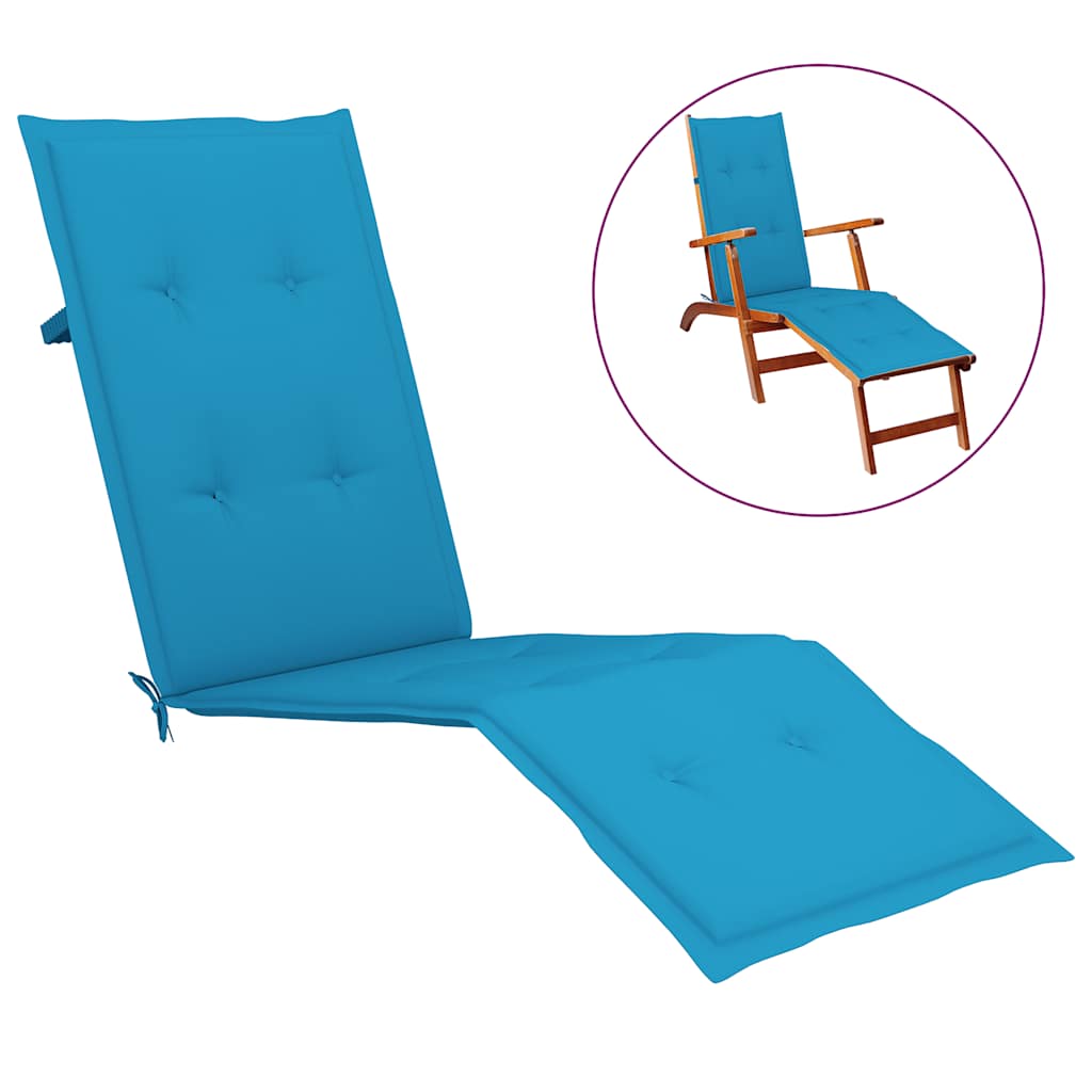 vidaXL Deck Chair Cushion Blue (29.5+41.3)x19.7x1.2
