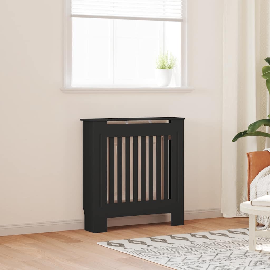 vidaXL MDF Radiator Cover Black 30.7