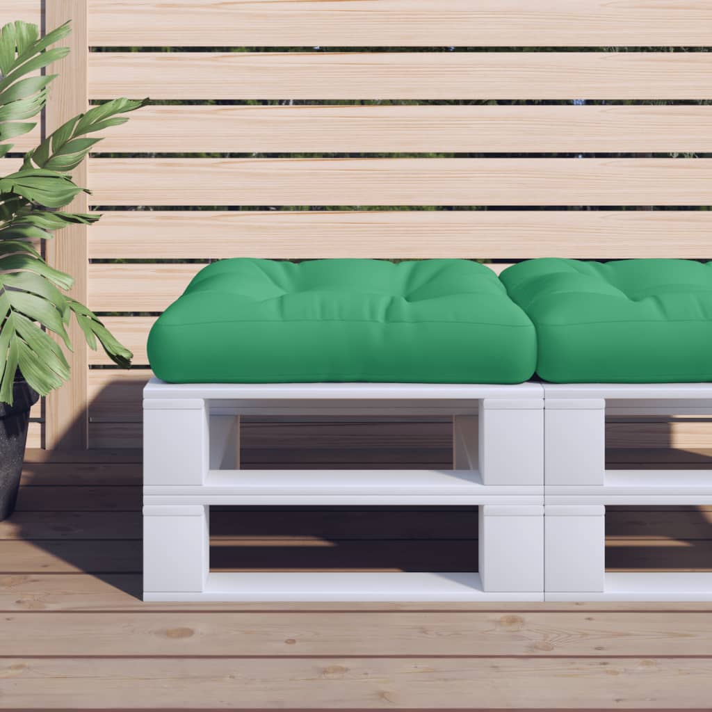 vidaXL Pallet Ottoman Cushion Green Fabric