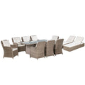 vidaXL 11 Piece Patio Dining Set Poly Rattan Brown