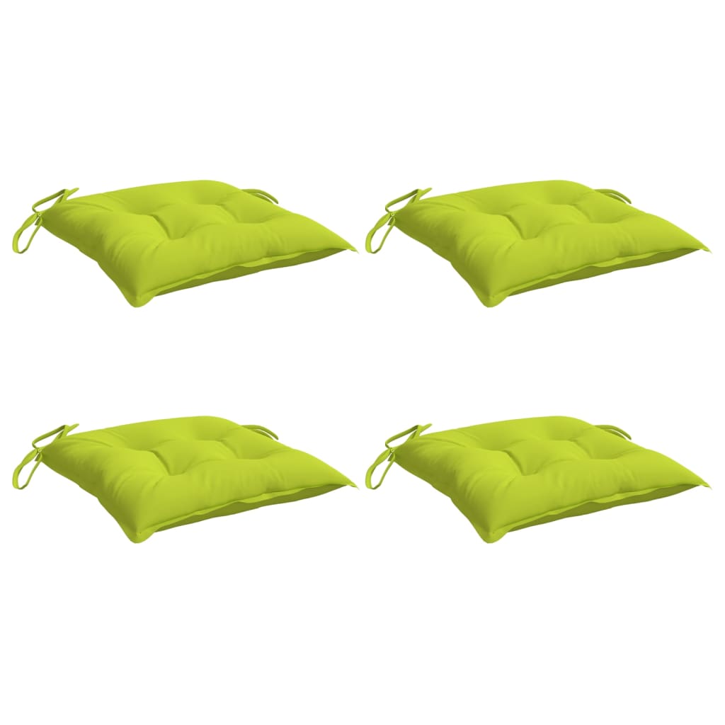 vidaXL Chair Cushions 4 pcs Bright Green 15.7''x15.7''x2.8'' Fabric