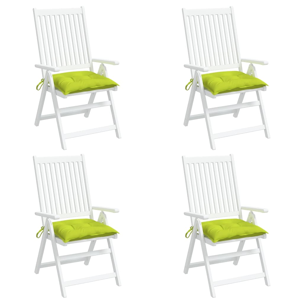 vidaXL Chair Cushions 4 pcs Bright Green 15.7''x15.7''x2.8'' Fabric