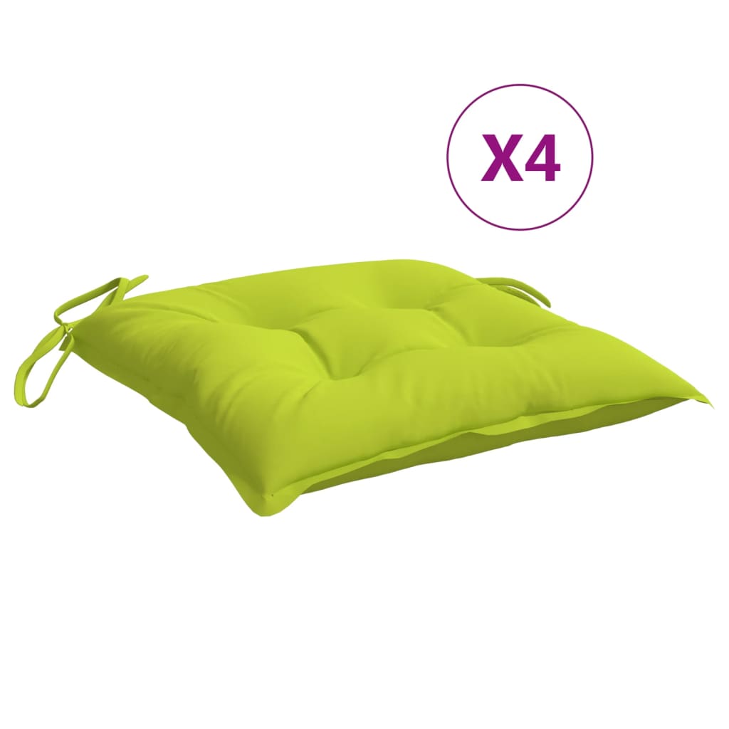 vidaXL Chair Cushions 6 pcs Bright Green 15.7x15.7x2.8 Fabric