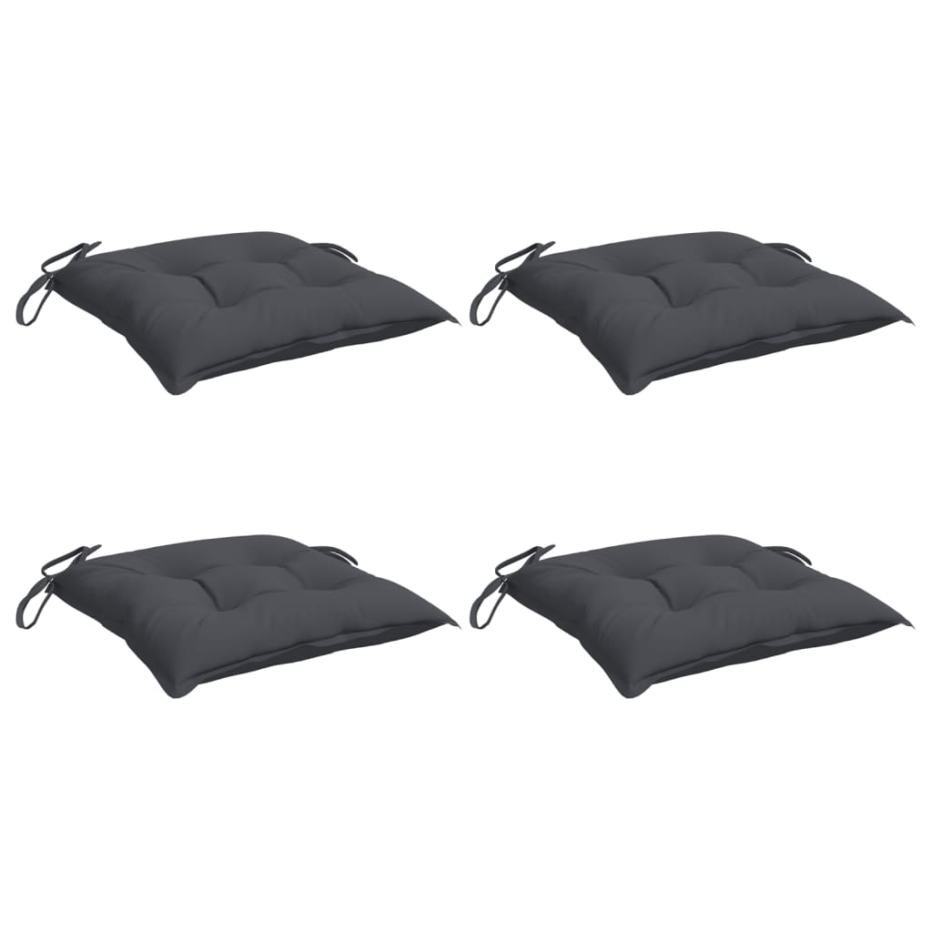 vidaXL Chair Cushions 4 pcs Anthracite 19.7''x19.7''x2.8'' Fabric
