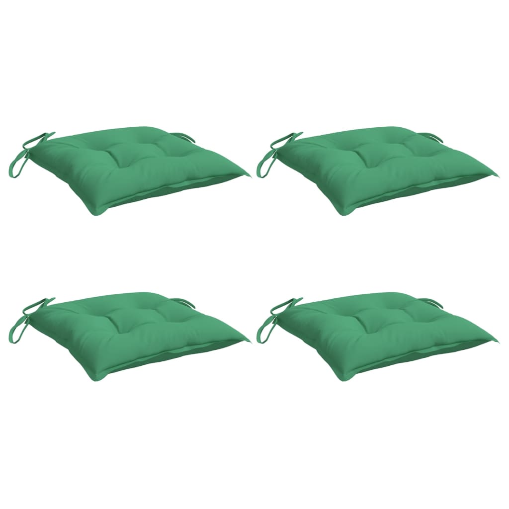 vidaXL Chair Cushions 4 pcs Green 19.7''x19.7''x2.8'' Fabric