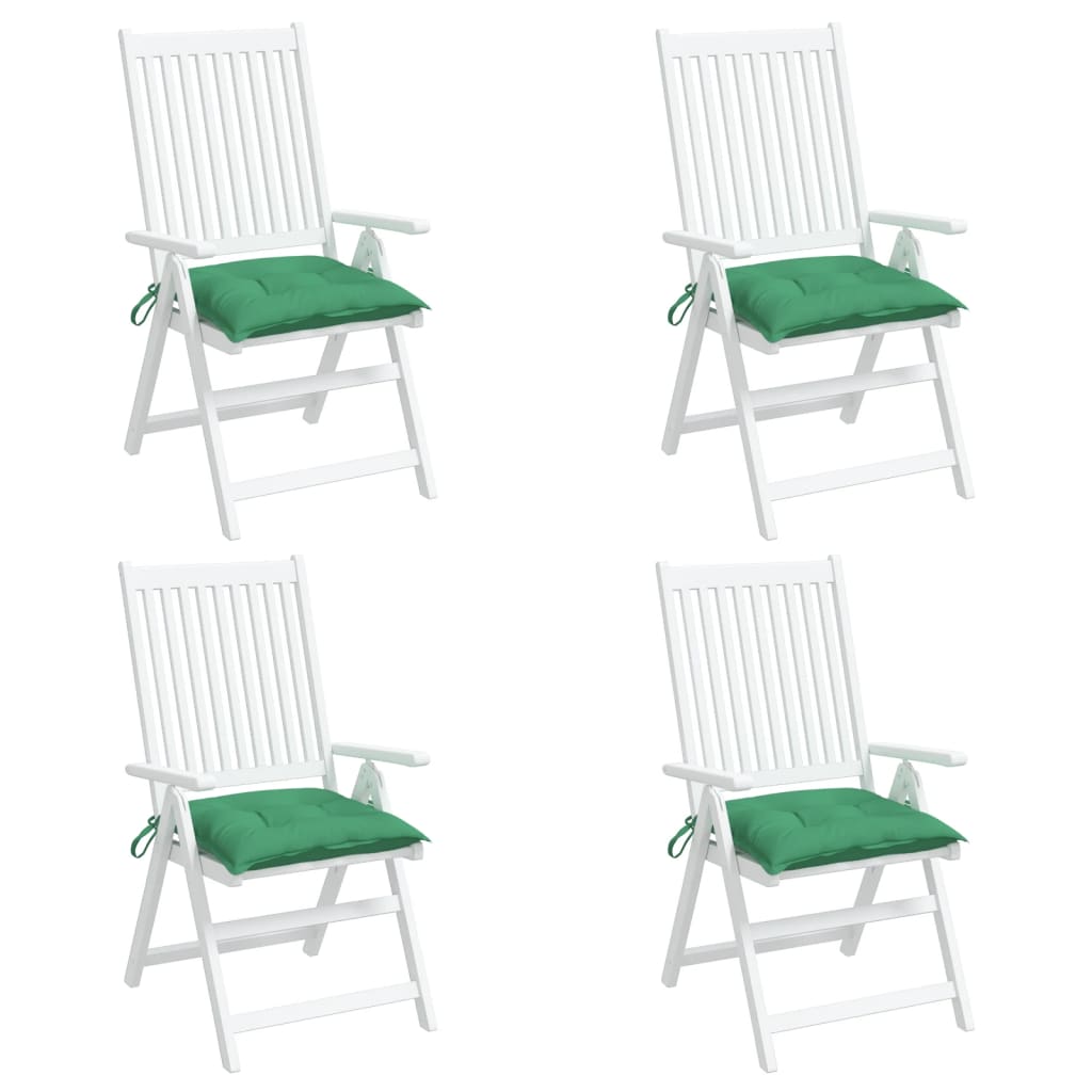 vidaXL Chair Cushions 4 pcs Green 19.7''x19.7''x2.8'' Fabric