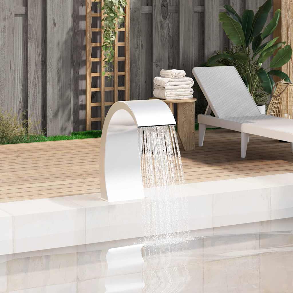 vidaXL Pool Fountain 8.7''x23.6''x27.6'' Stainless Steel 304