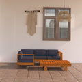 vidaXL 5 Piece Patio Lounge Set with Dark Gray Cushions Acacia Wood