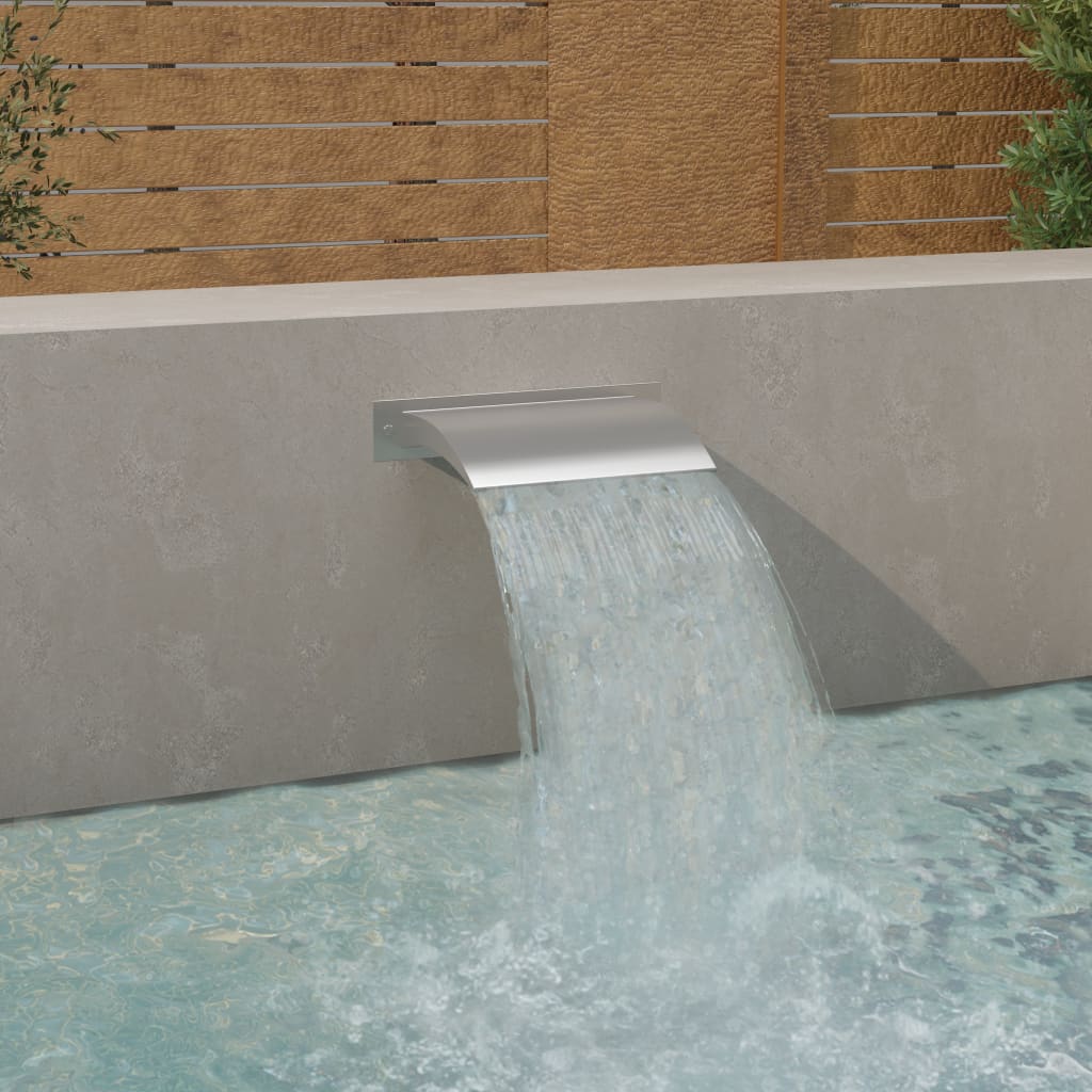vidaXL Pool Fountain Silver 17.7''x3.5''x10.2'' Stainless Steel
