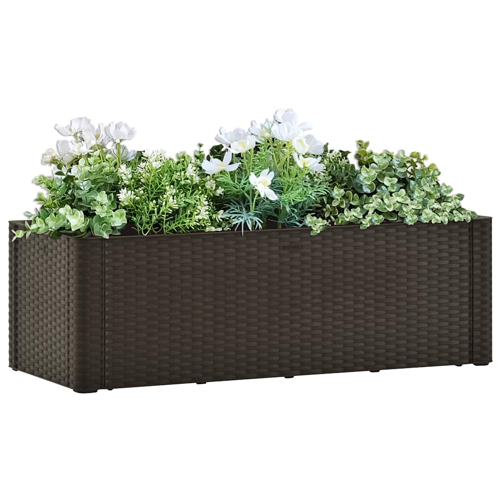 vidaXL Garden Raised Bed with Self Watering System Mocha 39.4x16.9x13