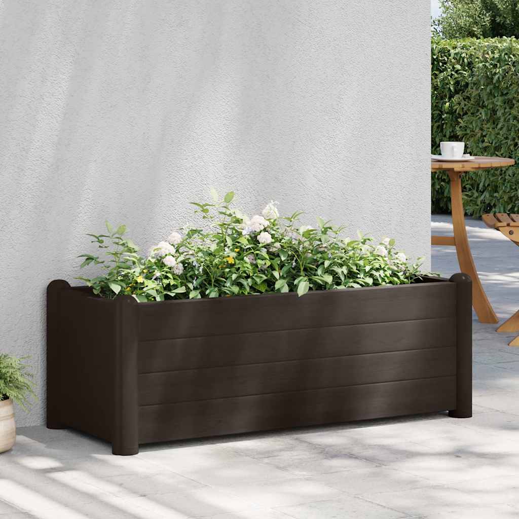 vidaXL Garden Raised Bed PP Mocha 39.4x16.9x13.8