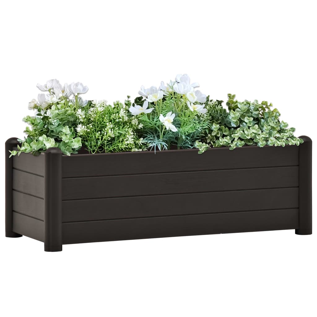 vidaXL Garden Raised Bed PP Anthracite 39.4''x16.9''x13.8''