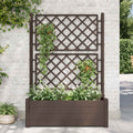 vidaXL Garden Planter with Trellis 39.4x16.9x55.9 PP Mocha