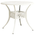 vidaXL Patio Table White 35.4x35.4x29.1 Cast Aluminum