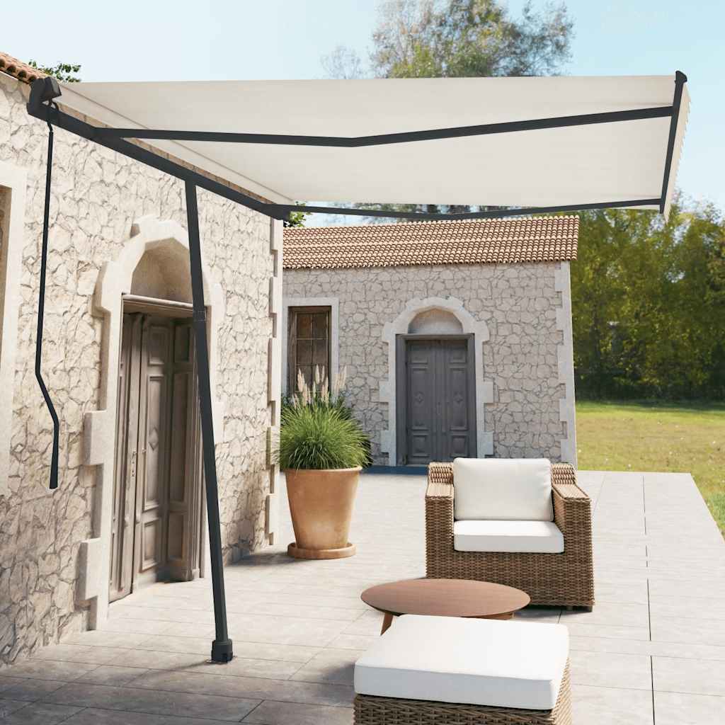 vidaXL Awning Post Set Anthracite 118.1x96.5 Iron