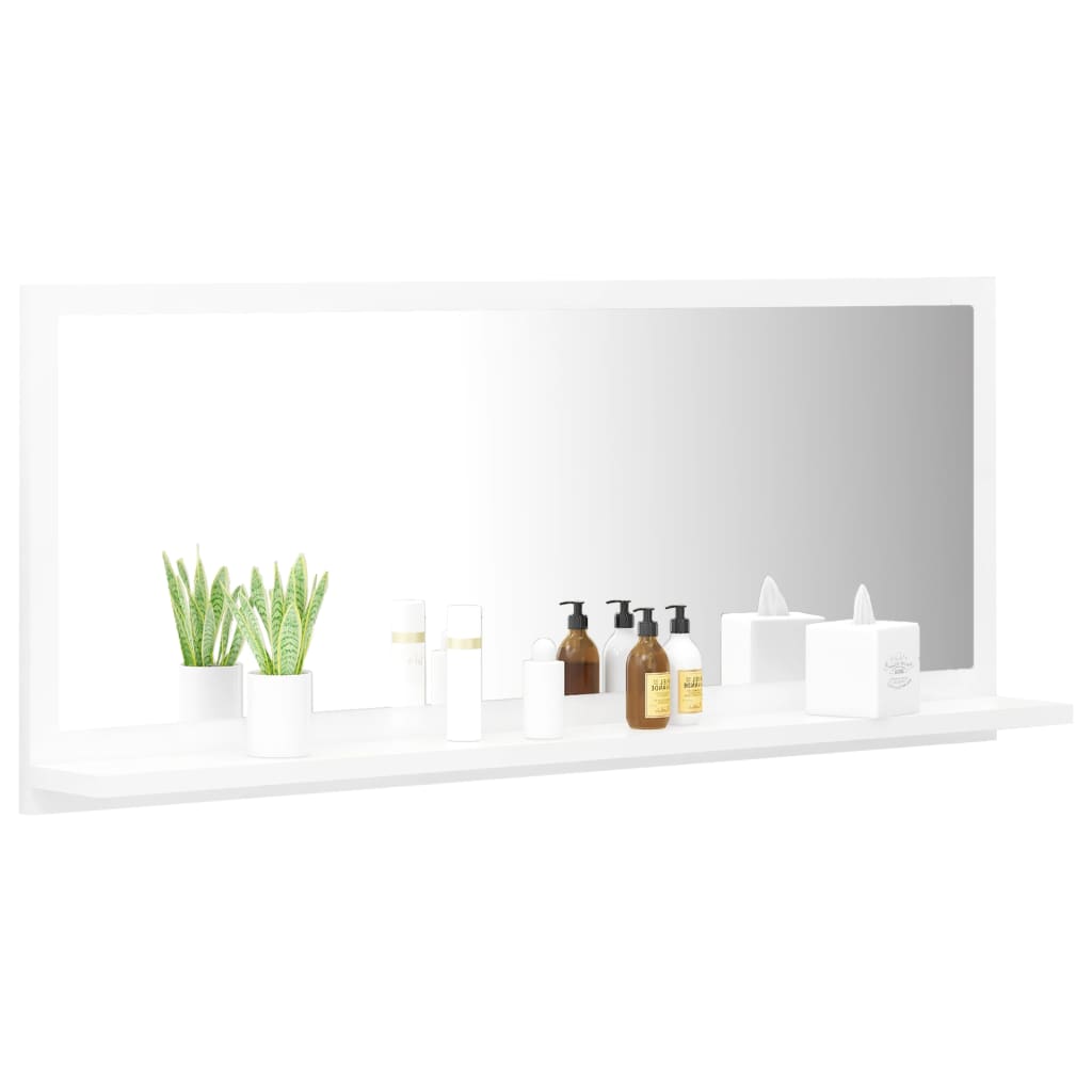 Bathroom Mirror White 35.4&quot;X4.1&quot;X14.6&quot; Engineered Wood