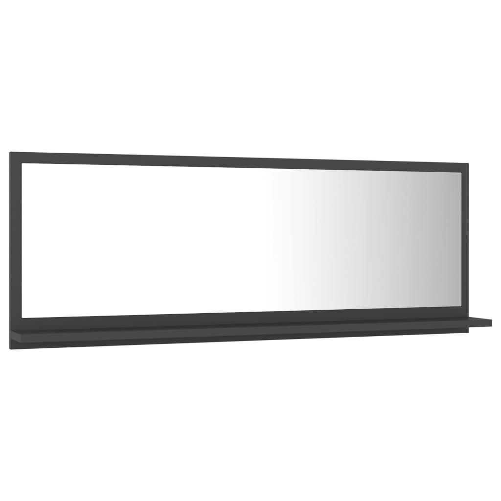 Bathroom Mirror Gray 39.4&quot;X4.1&quot;X14.6&quot; Chipboard