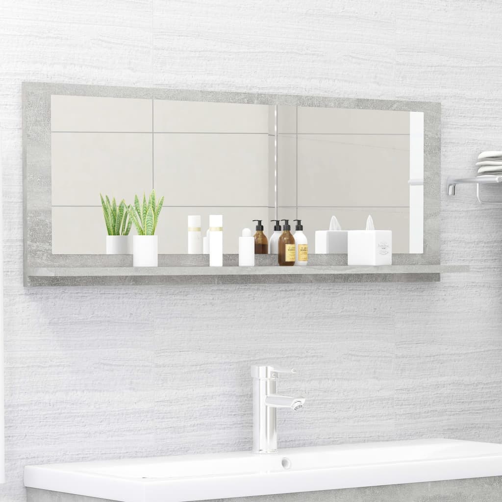 Bathroom Mirror Concrete Gray 39.4&quot;X4.1&quot;X14.6&quot; Engineered Wood