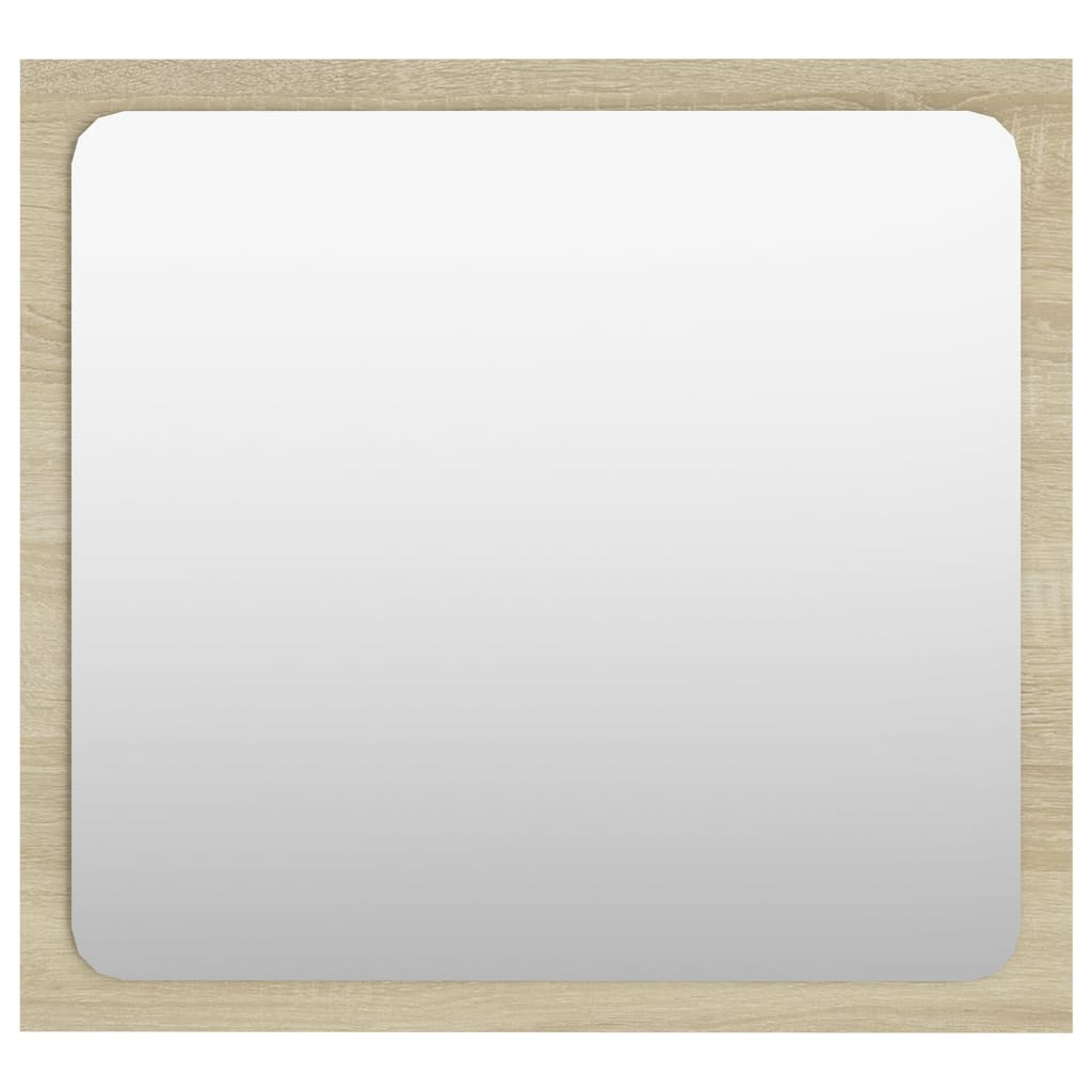 Vidaxl Engineered Wood Bathroom Mirror - Sonoma Oak Finish - Contemporary Style - 15.7&quot;X0.6&quot;X14.6&quot; - Easy Assembly And Care - Elegant & Functional