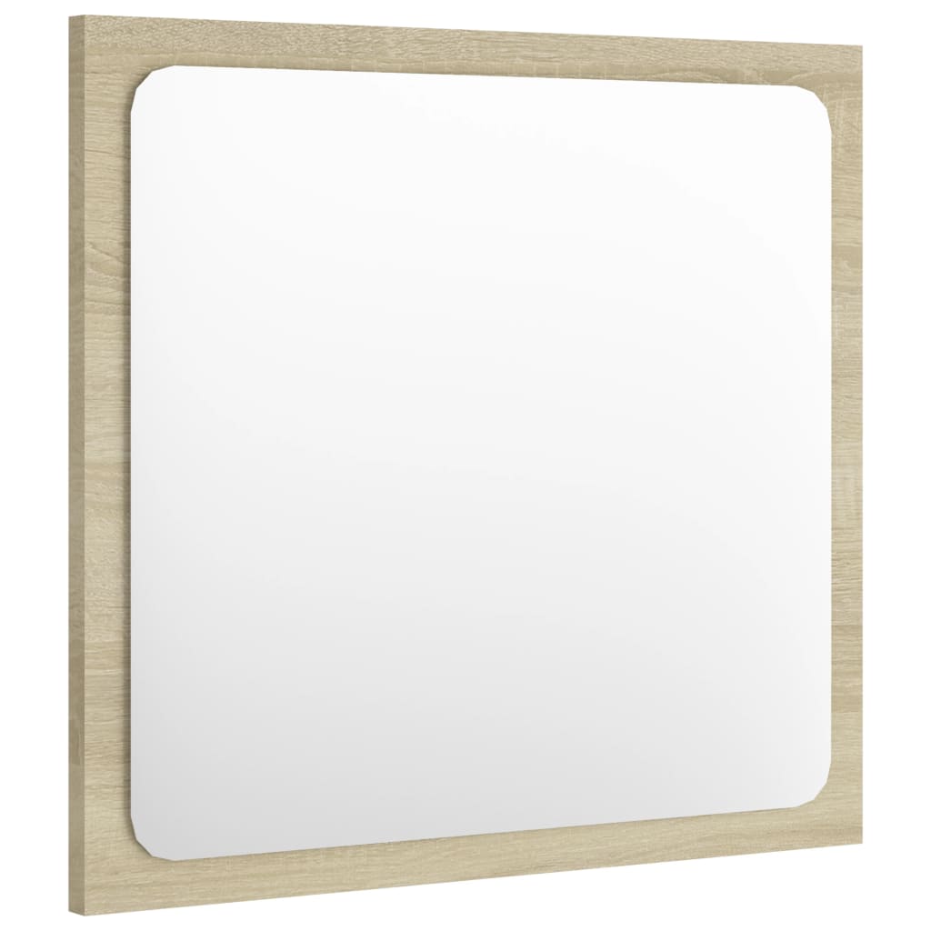 Vidaxl Engineered Wood Bathroom Mirror - Sonoma Oak Finish - Contemporary Style - 15.7&quot;X0.6&quot;X14.6&quot; - Easy Assembly And Care - Elegant & Functional